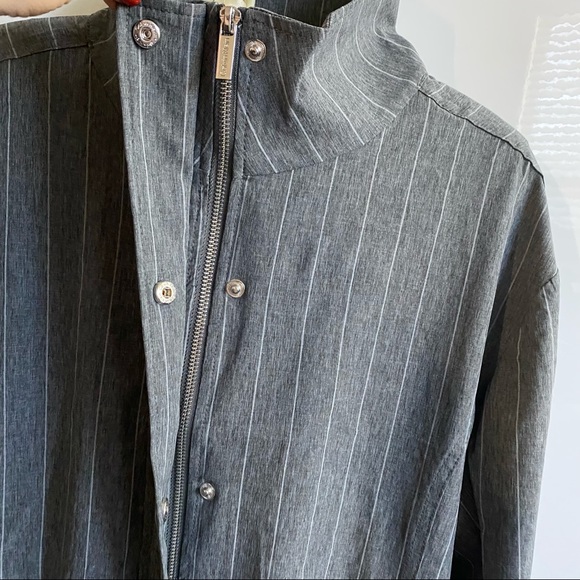 ✨NWT Portrait Collar Long Sleeve Covered Snap Zipper Front Jacket M - Picture 6 of 8